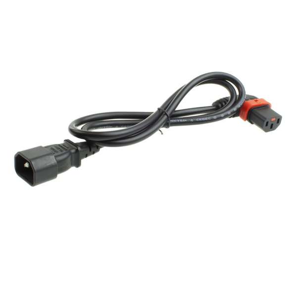 ACT Powercord C14 - C13 IEC Lock (left angled) 3m Black