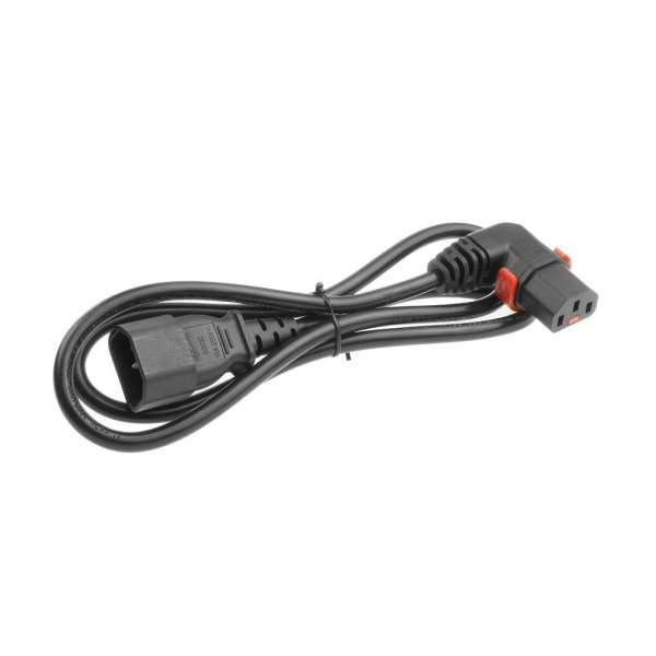 ACT Powercord C14 - C13 IEC Lock (right angled) 3m Black