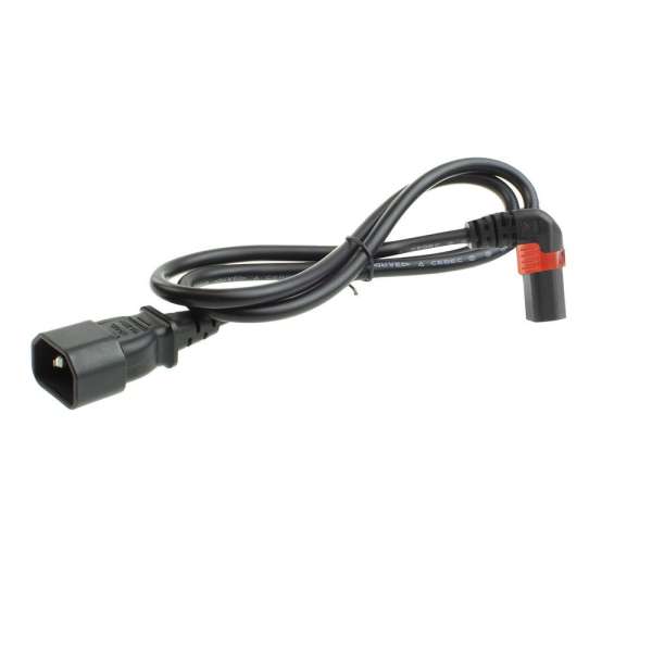 ACT Powercord C14 - C13 IEC Lock (up angled) 1m Black