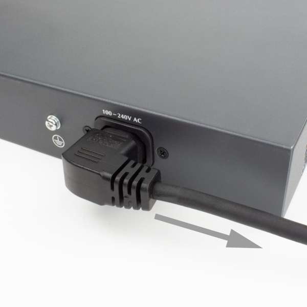ACT Powercord C14 - C15 (angled right) 0,6m Black