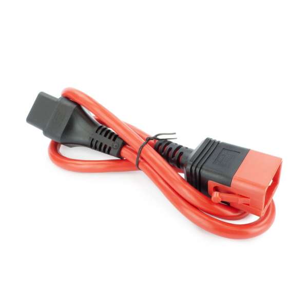 ACT Powercord C19 IEC Lock - C20 IEC Lock Dual Locking 1m Red