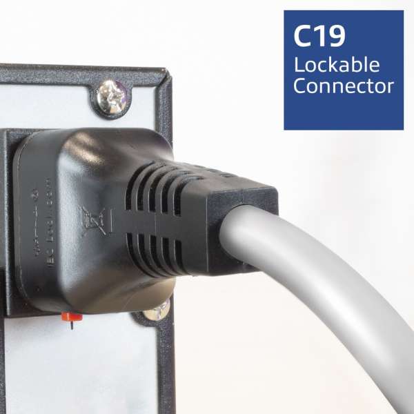 ACT Powercord C19 IEC Lock - C20 IEC Lock Dual Locking 1m White