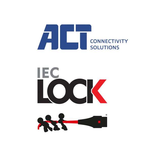 ACT Powercord C19 IEC Lock - C20 IEC Lock Dual Locking 3m White