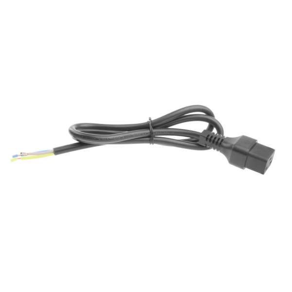 ACT Powercord C19 IEC Lock - open end 2m Black