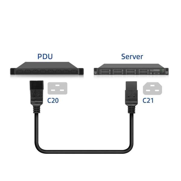 ACT Powercord C20 - C21 1m Black
