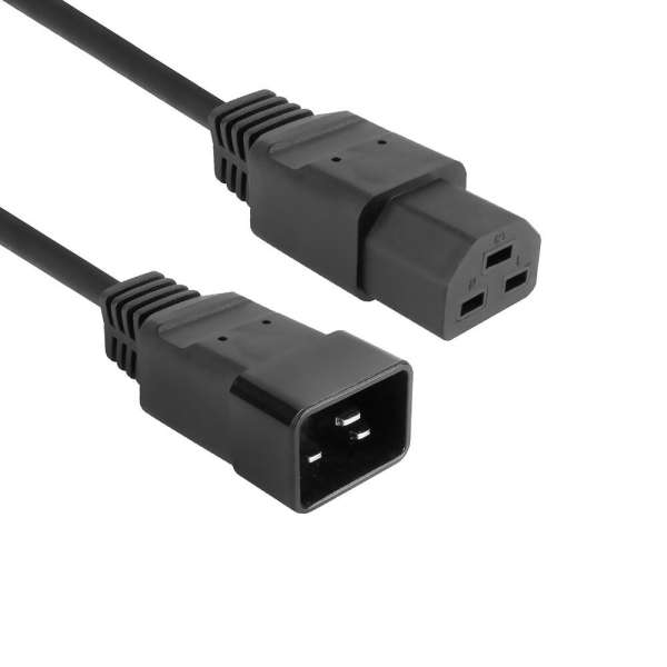 ACT Powercord C20 male - C21 famale 1,5m Black
