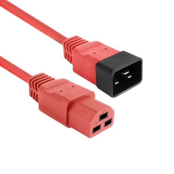 ACT Powercord C20 male - C21 famale 3m Red