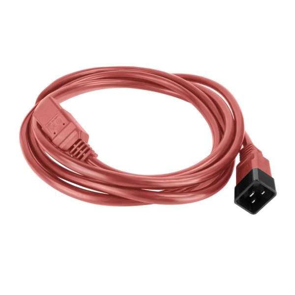 ACT Powercord C20 male - C21 famale 3m Red