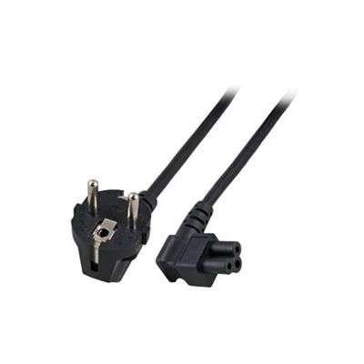 ACT Powercord mains connector Schuko CEE 7/7 male (angled) - C5 (angled) IEC 1,8m Black