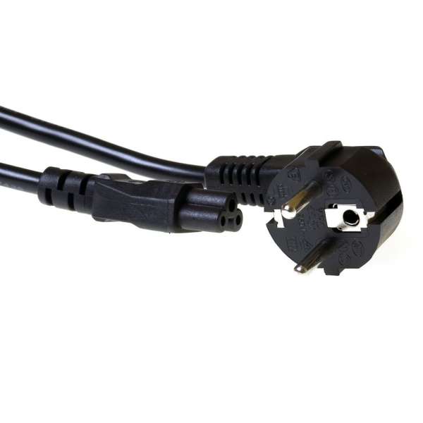 ACT Powercord mains connector Schuko CEE 7/7 male (angled) - C5 IEC 10m Black