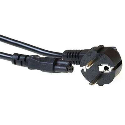 ACT Powercord mains connector Schuko CEE 7/7 male (angled) - C5 IEC 7m Black