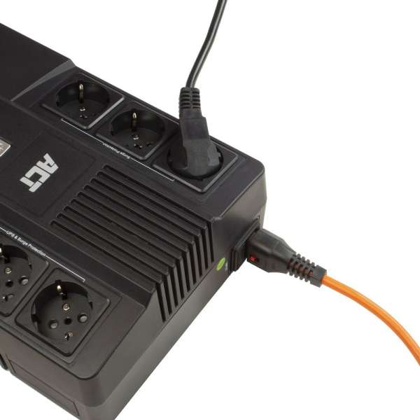 ACT Powercord Schuko CEE 7/7 male (angled) - C13 IEC Lock 2m Orange
