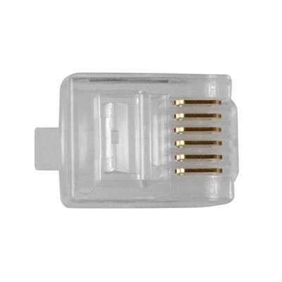 ACT RJ12 (6P/6C) modulaire connector for round cable with stranded conductors 25db/csomag