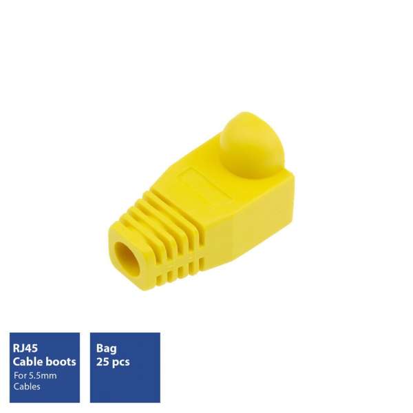 ACT RJ45 boot for 5.5 mm cable 25db Yellow
