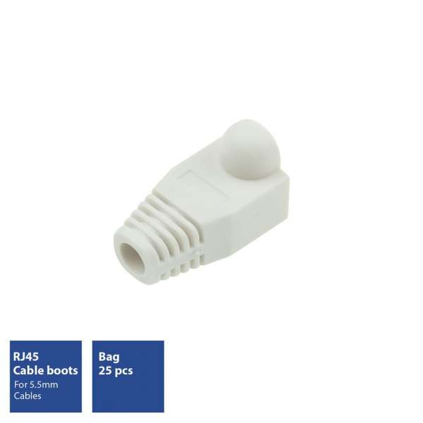 ACT RJ45 boot for 5.5 mm cable 25db White