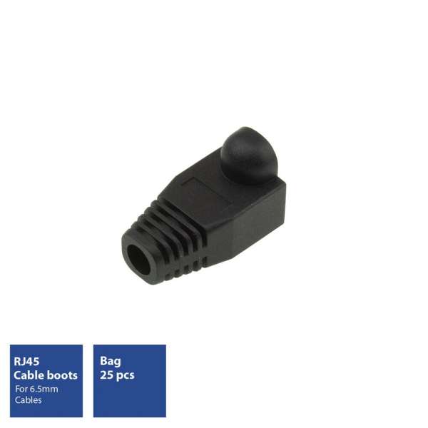 ACT RJ45 boot for 6.5 mm cable 25db Black