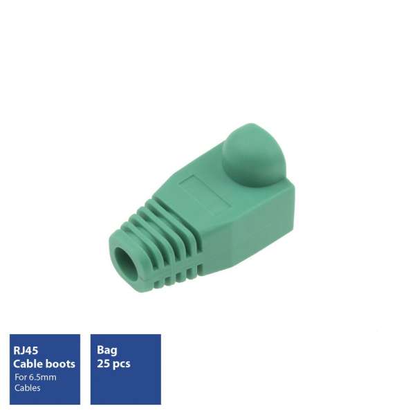 ACT RJ45 boot for 6.5 mm cable 25db Green