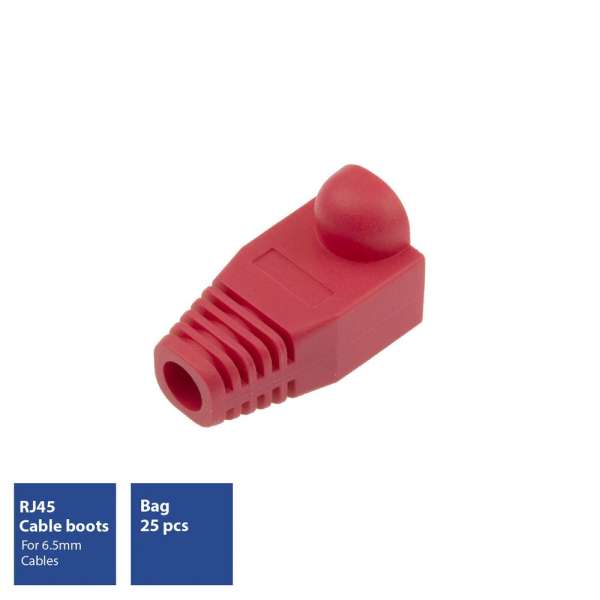 ACT RJ45 boot for 6.5 mm cable 25db Red