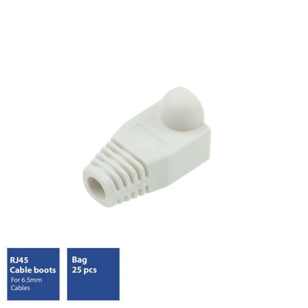 ACT RJ45 boot for 6.5 mm cable 25db White