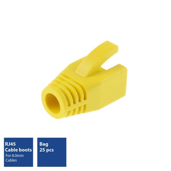 ACT RJ45 boot for 8.0 mm cable 25db Yellow