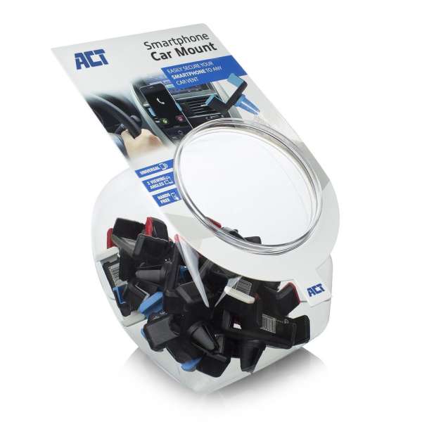 ACT Smartphone car mount placement in the air vent metal clip Multiple Colors 25db/cs