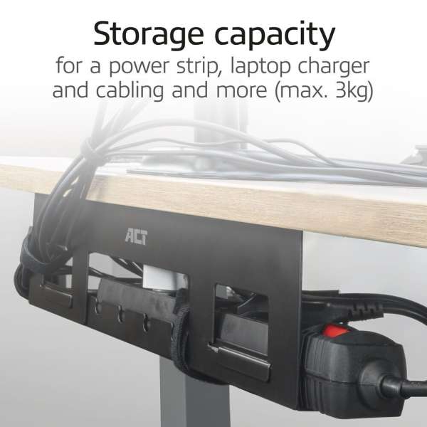 ACT Under-desk cable management tray 40cm Black