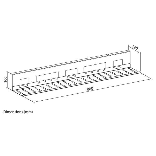 ACT Under desk cable management tray 80cm Black
