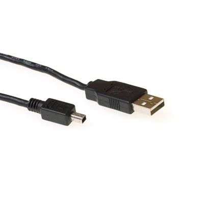 ACT USB 2.0 A male to USB mini B male 1,8m Black
