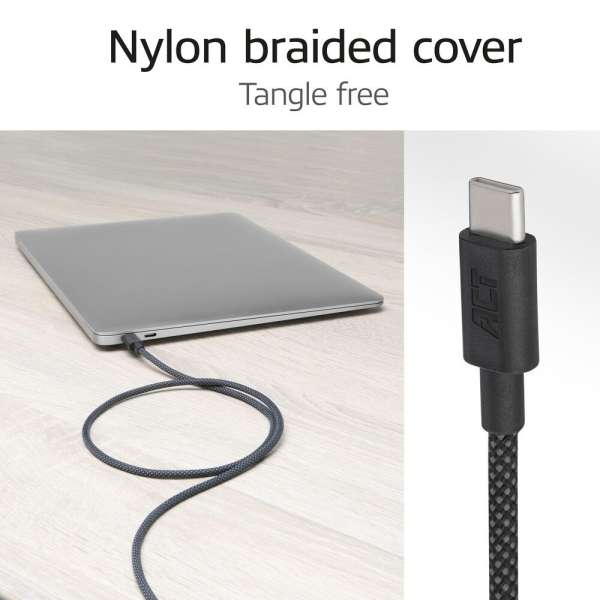 ACT USB 2.0 240W charging/data cable USB-C to USB-C 2m Black