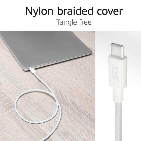ACT USB 2.0 240W charging/data cable USB-C to USB-C 2m White
