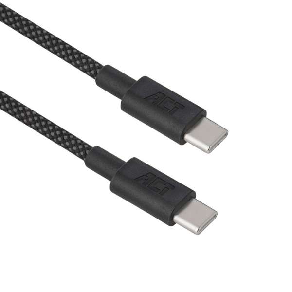 ACT USB 2.0 60W charging/data cable USB-C to USB-C 1m Black