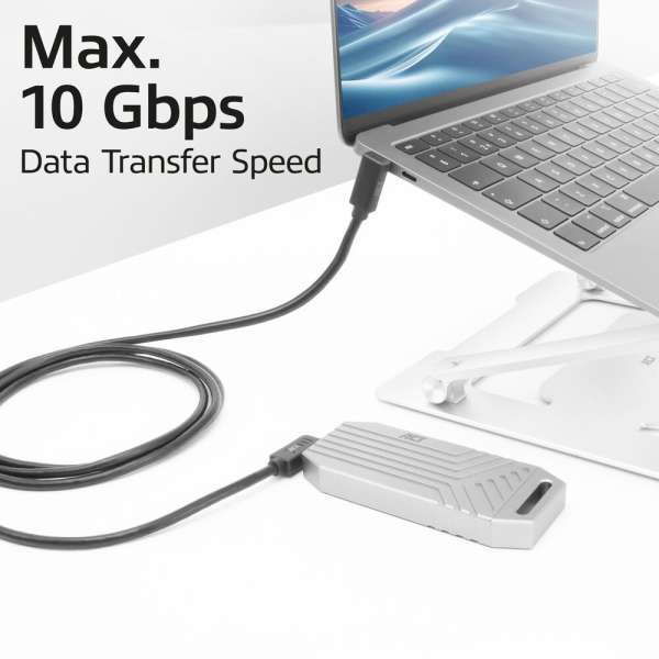 ACT USB 3.0 60W USB Type-C (left/right angled) to USB Type-C (up/down angled) Cable 1m Black