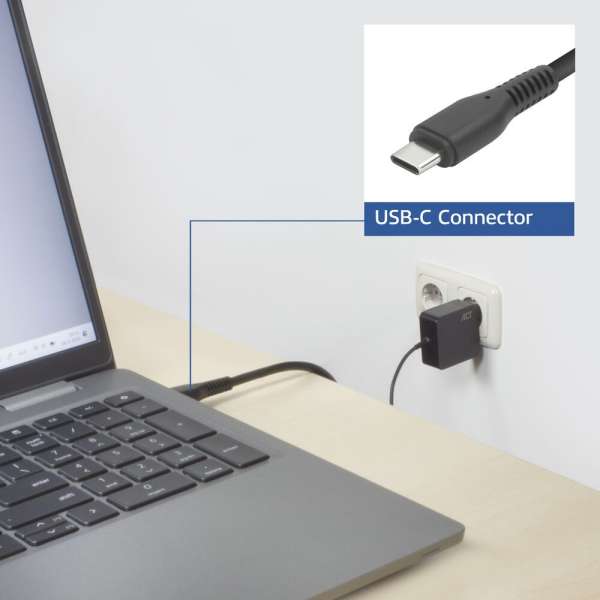 ACT AC2010 20V / 3,25A 65W Type-C univerzális hálózati notebook töltő