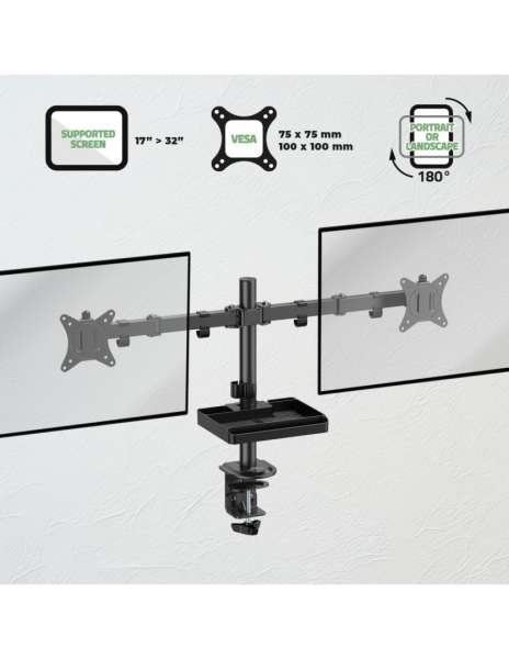 Advance XtendMounts Dual 17"-32" Monitor Console Black