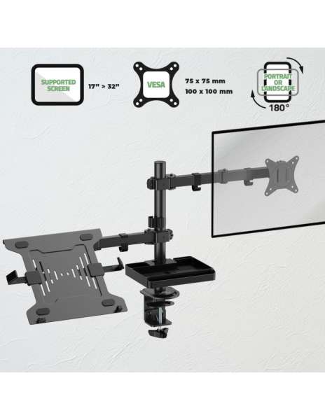 Advance XtendMounts Dual 17"-32" Monitor Console Black
