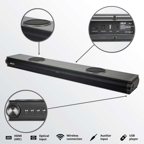 Akai ASB-29 2.2 Soundbar 100W Black