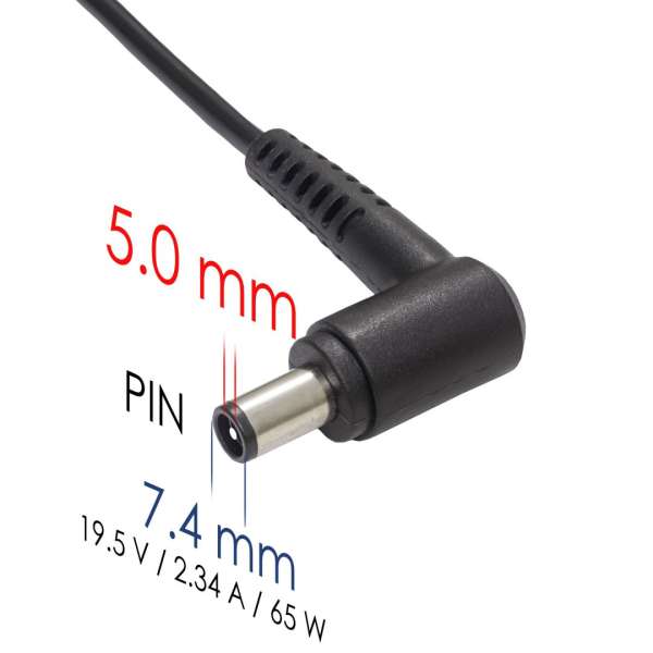 Akyga AK-ND-05 19,5V / 3,34A 65W 7,4x5mm Dell hálózati notebook töltő