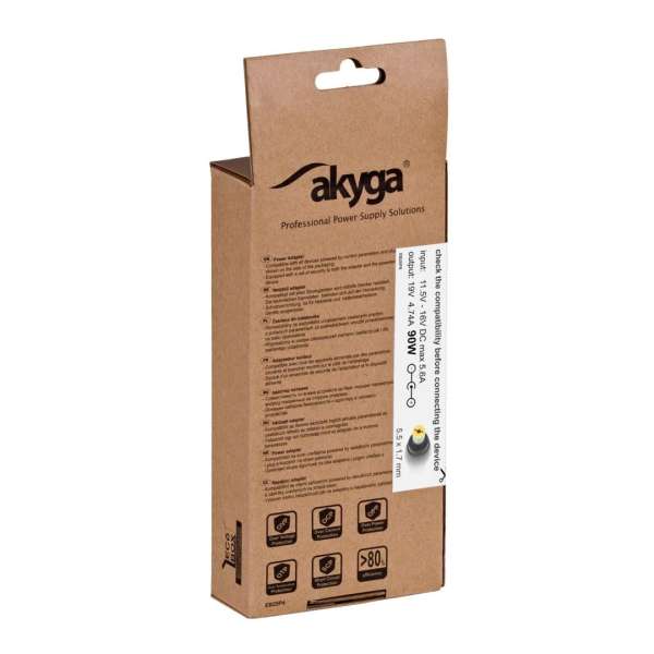 Akyga AK-ND-43 19V / 4,74A 90W 5,5x1,7mm Acer autós notebook töltő