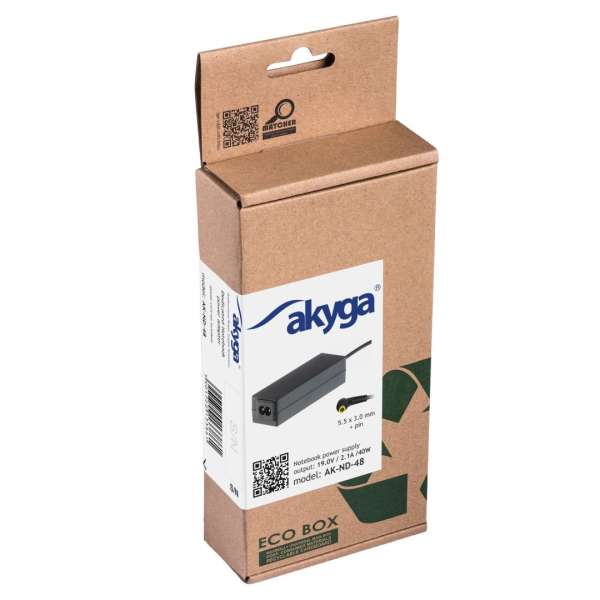 Akyga AK-ND-48 19V / 2,1A 40W 5,5x3mm Samsung hálózati notebook töltő