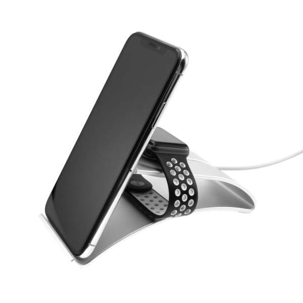 FIXED alumínium állvány Apple Watch és iPhone készülékekhez, ezüst