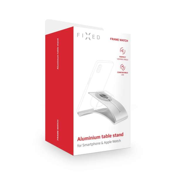 FIXED alumínium állvány Apple Watch és iPhone készülékekhez, ezüst