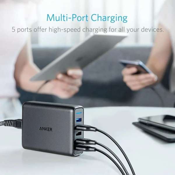 ANKER A2054L11 PowerPort Speed 5 Quick Charge 3.0 Black