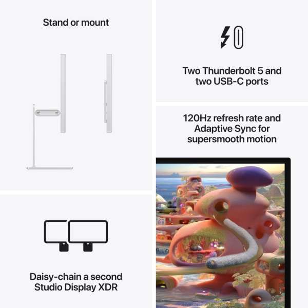Apple 27" Studio Display XDR (Nano-Texture Glass - Tilt- and Height-Adjustable Stand) LED