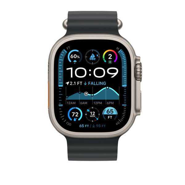 Apple Watch 49mm Ocean Band Extension Black Natural Titanium