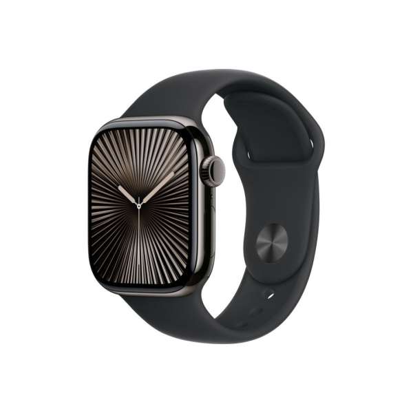Apple Watch S10 Cellular 42mm Slate Titanium Case with Black Sport Band S/M Apple Watch S10 Cellular 42mm Slate Titanium Case with Black Sport Band S/M