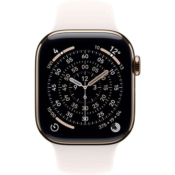 Apple Watch S11 Cellular 42mm Gold Titanium Case with Light Blush Sport Band S/M Apple Watch S11 Cellular 42mm Gold Titanium Case with Light Blush Sport Band S/M