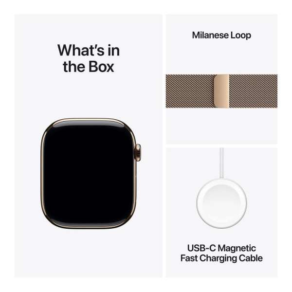 Apple Watch S11 Cellular 46mm Gold Titanium Case with Gold Milanese Loop S/M Apple Watch S11 Cellular 46mm Gold Titanium Case with Gold Milanese Loop S/M