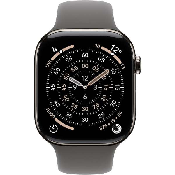 Apple Watch S11 Cellular 46mm Natural Titanium Case with Stone Grey Sport Band M/L Apple Watch S11 Cellular 46mm Natural Titanium Case with Stone Grey Sport Band M/L