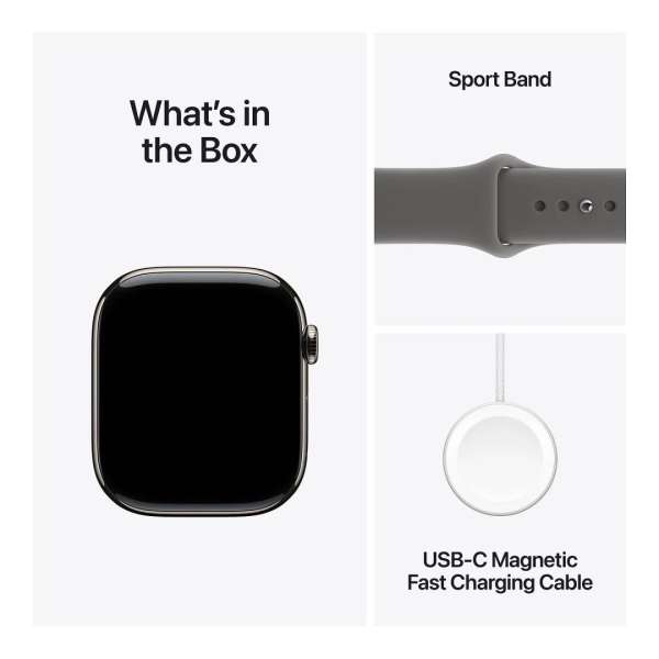 Apple Watch S11 Cellular 46mm Natural Titanium Case with Stone Grey Sport Band M/L Apple Watch S11 Cellular 46mm Natural Titanium Case with Stone Grey Sport Band M/L