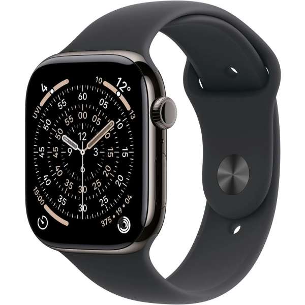 Apple Watch S11 Cellular 46mm Slate Titanium Case with Black Sport Band M/L Apple Watch S11 Cellular 46mm Slate Titanium Case with Black Sport Band M/L